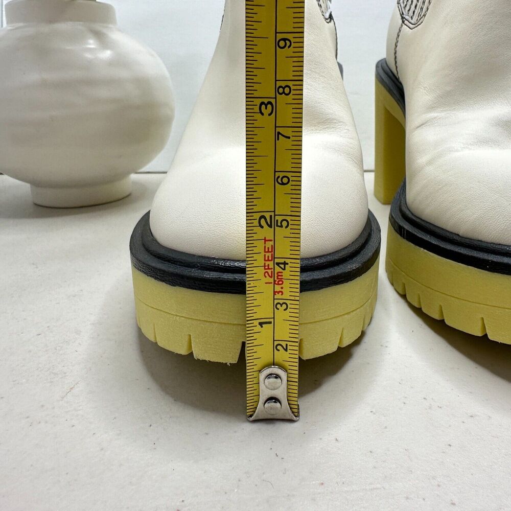 Dolce Vita White and Yellow Ankle Boots with Chunky Heel - Picture 12 of 13